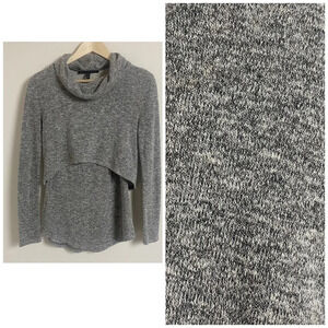White house black market Top Cowl Neck Double Layer Swit gray size XXS